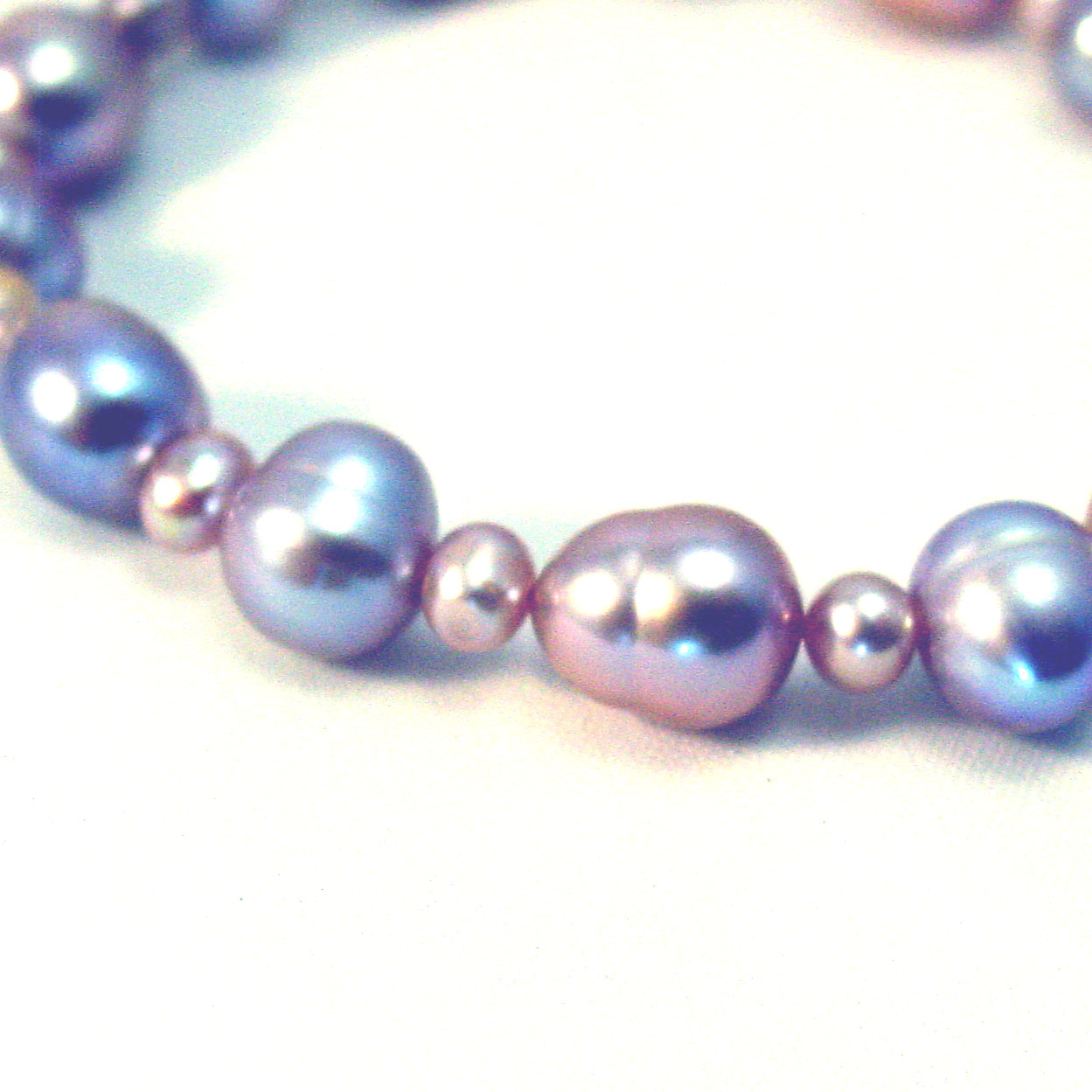 Zoetwater parel armband Blauw Zwart